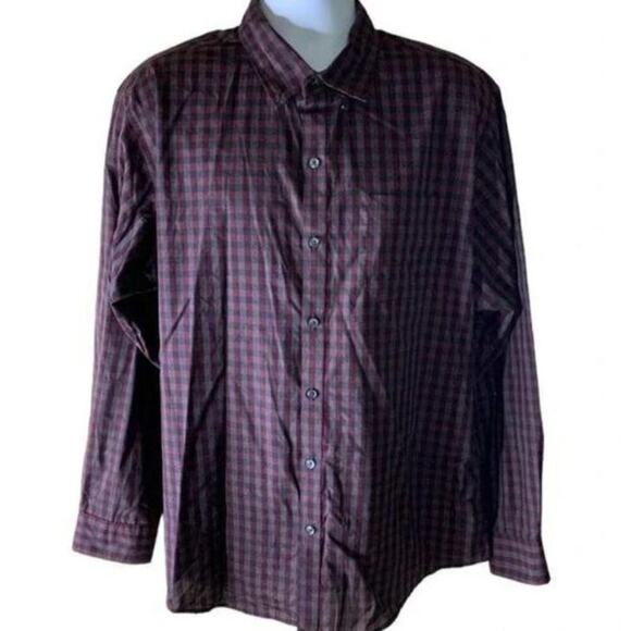 Van Heusen Shirt Button Front Plaid Shirt Men's Size XL Long Sleeves Top - Picture 1 of 6